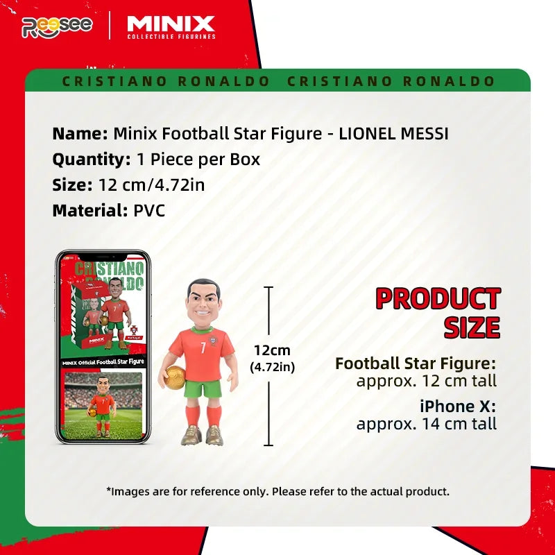 2026 Officially Licensed MINIX Cristiano Ronaldo Action Figure 12cm Portugal Soccer Star Collectible Doll Toy Football Gift