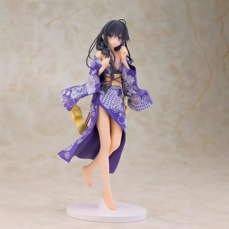 26cm Yukinoshita Yukino Figure Oregairu Standing Pose Yukata Anime Collectible Boxed Desktop Decor Figurine For Otaku Fans