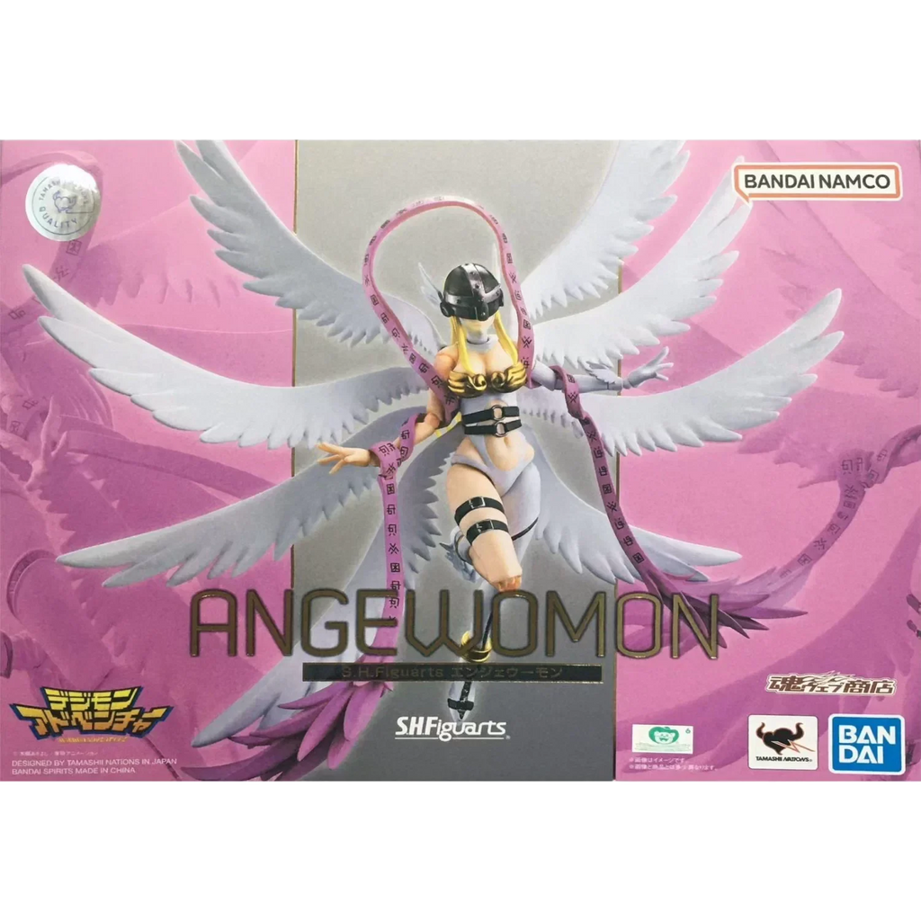 BANDAI SHF Digimon Metal Angewomon Anime Collectible Action Figure Model Toys Ornamental Collectibles Ideal Gifts for Boys Girls