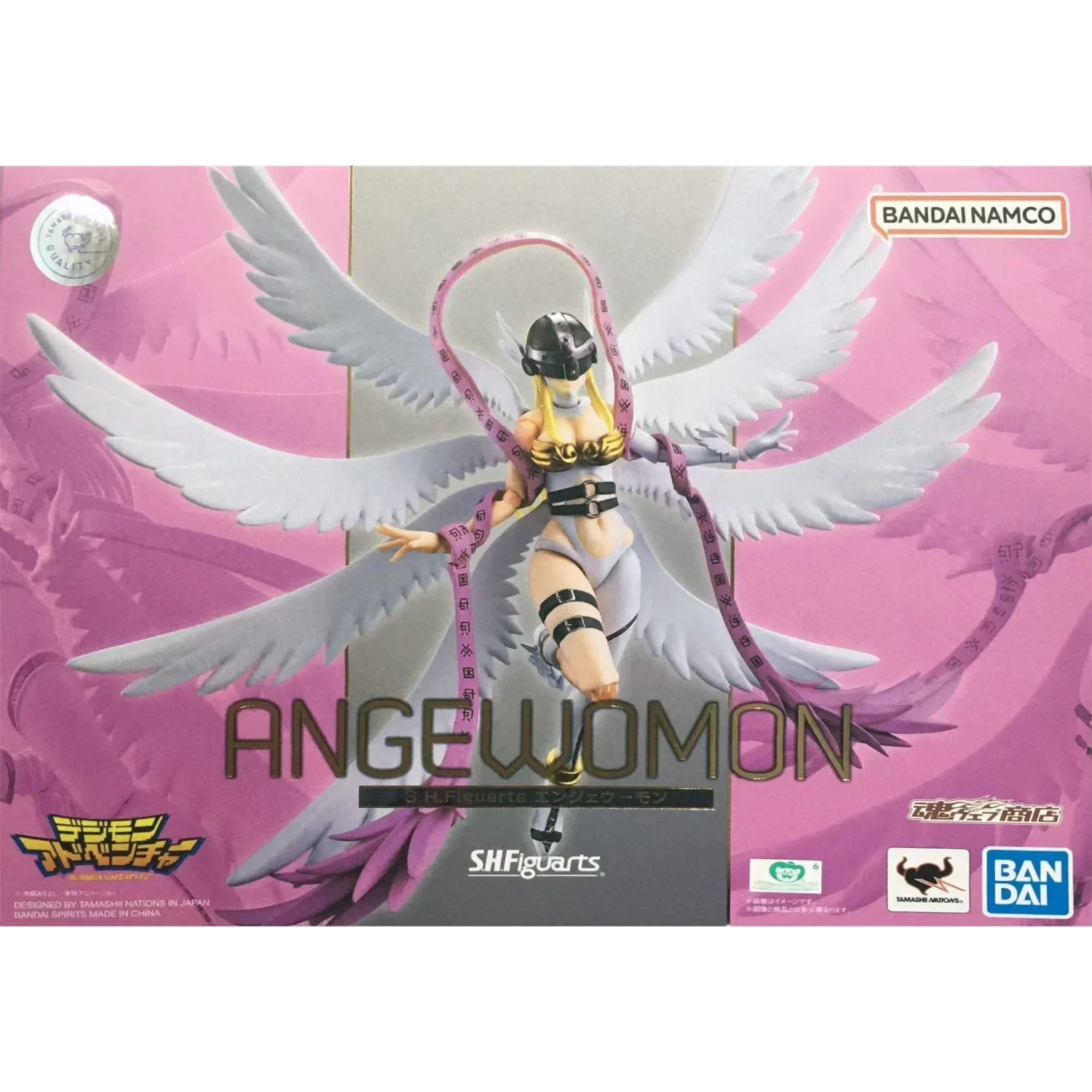BANDAI SHF Digimon Metal Angewomon Anime Collectible Action Figure Model Toys Ornamental Collectibles Ideal Gifts for Boys Girls