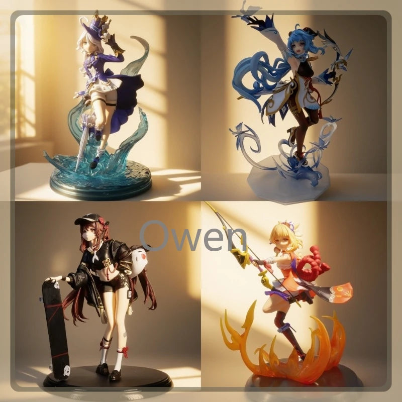 Mobile Game Furina Anime Ganyu Beautiful Girl Genshin Impact Figures Hu Tao Action Figure PVC Collection Birthday Decoration Toy
