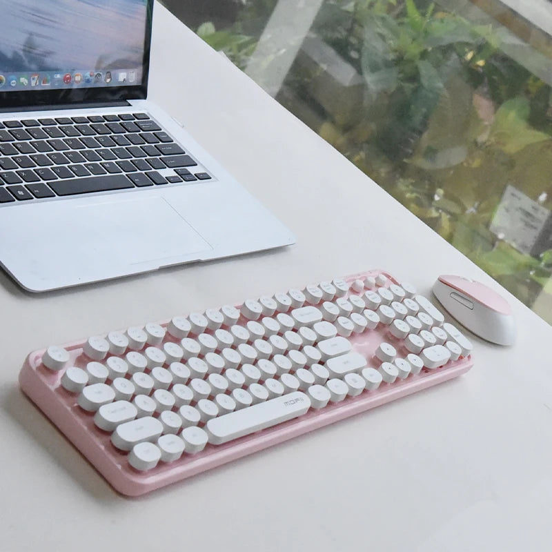 Colorful Sweet Wireless Keyboard And Mouse Set - Combo Pack for Sweet Home Decor And Personal Use