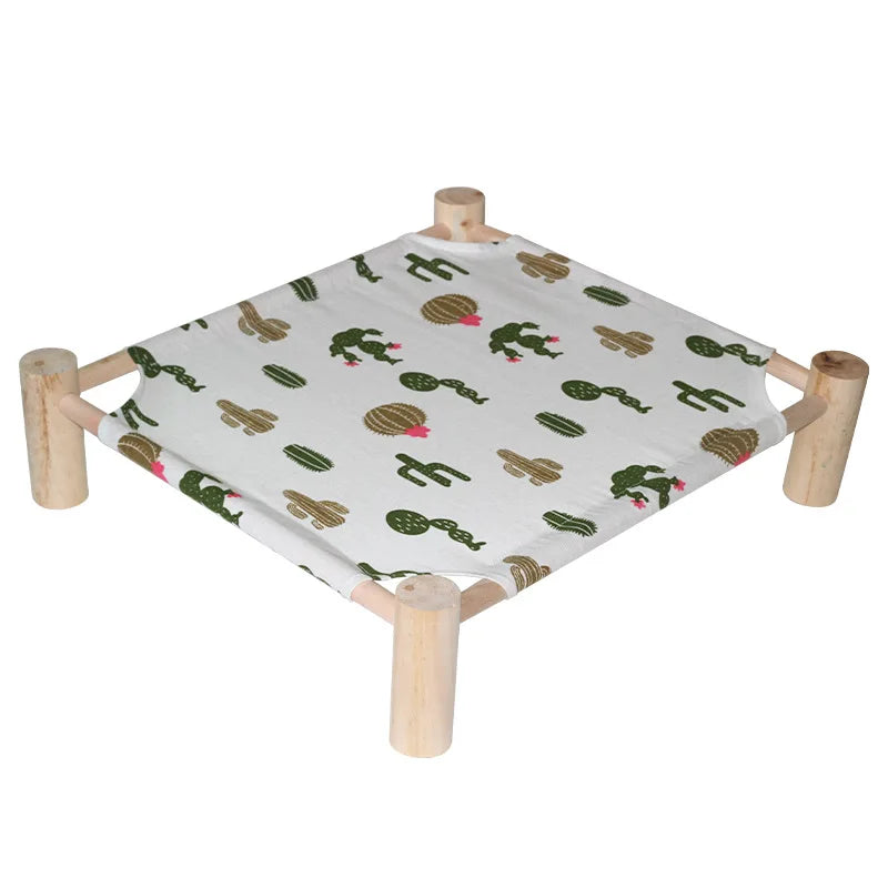 Cat Bed House Outdoor Universal Pet Bed Removable Breathable Pet Hammocks Bed for Cat Small Dog Durable Wood Frame Canvas Beds