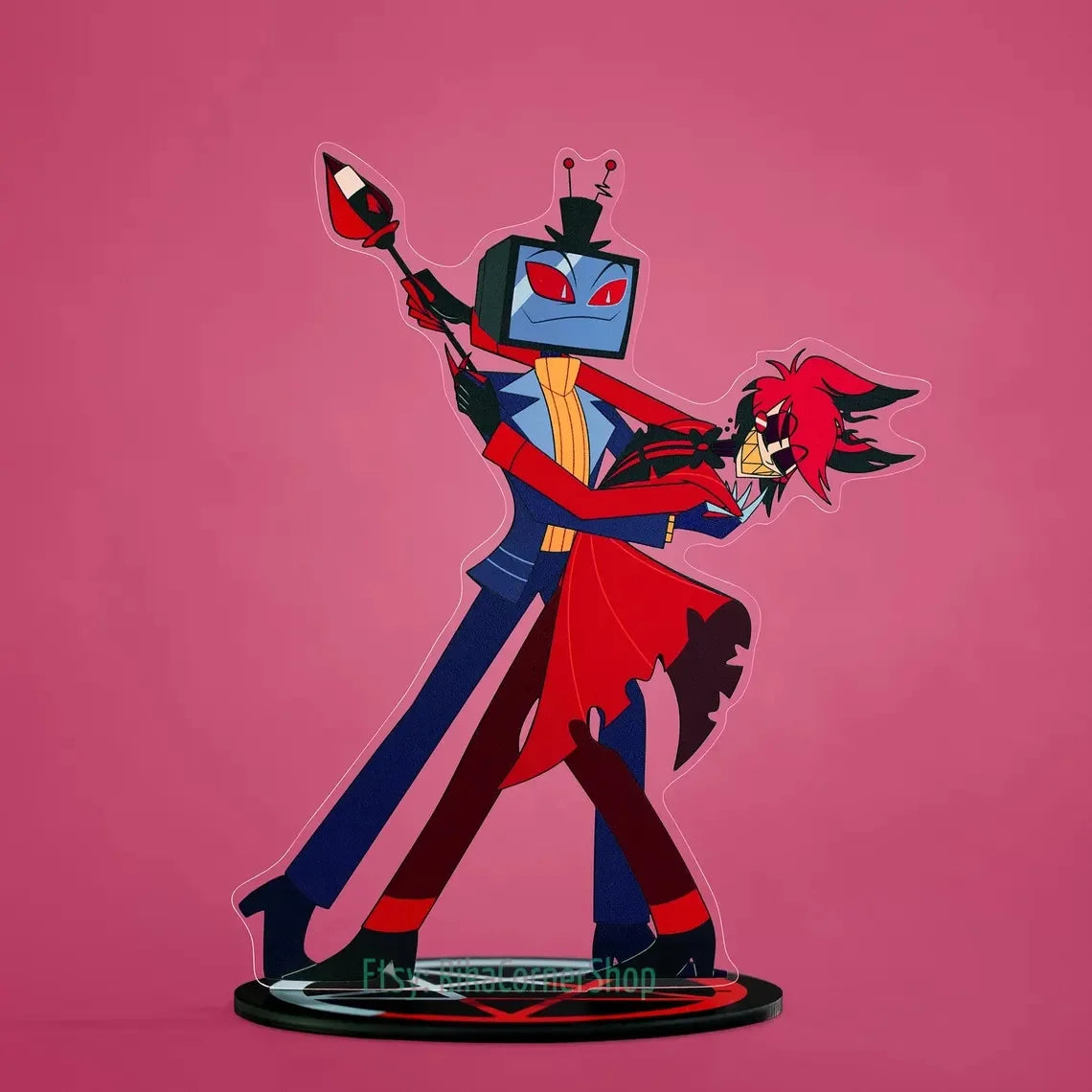 15Cm Creative Desktop Decorations Acrylic Standees for Hazbin Hotel Character Standing Plates Niffty Vaggie Charlie Husk Alastor