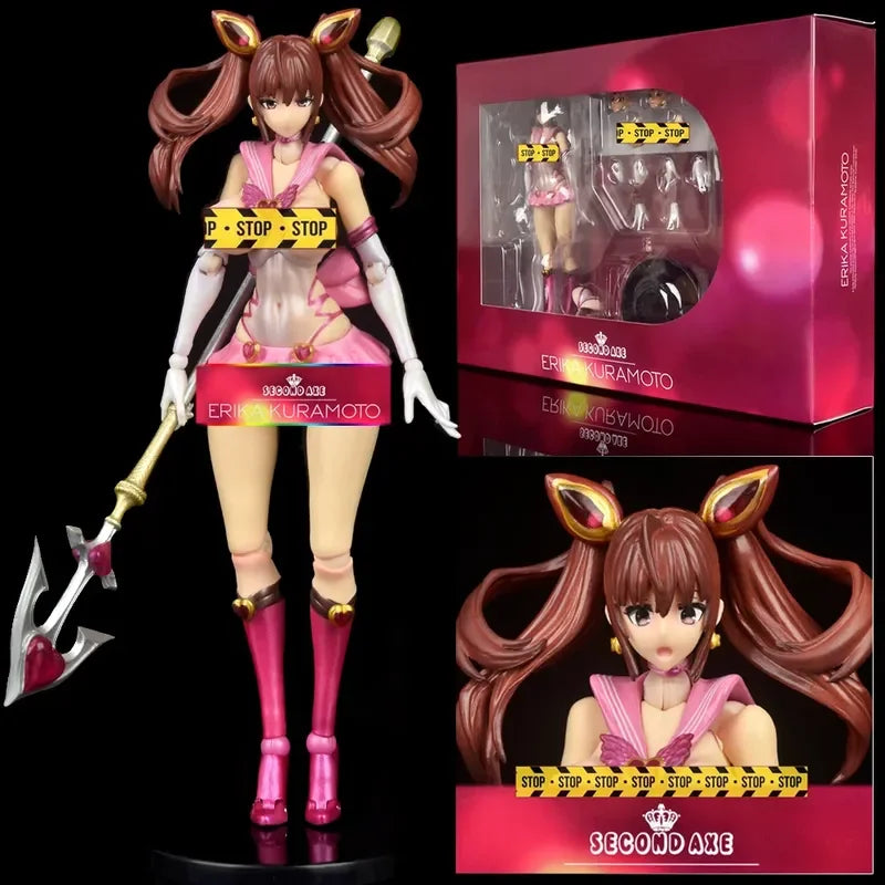 Second Axe Asagi Igawa Taimanin Action Figure Articulated Joints Replaceable Parts Pvc Abs 16cm Painted Collectible Anime Model