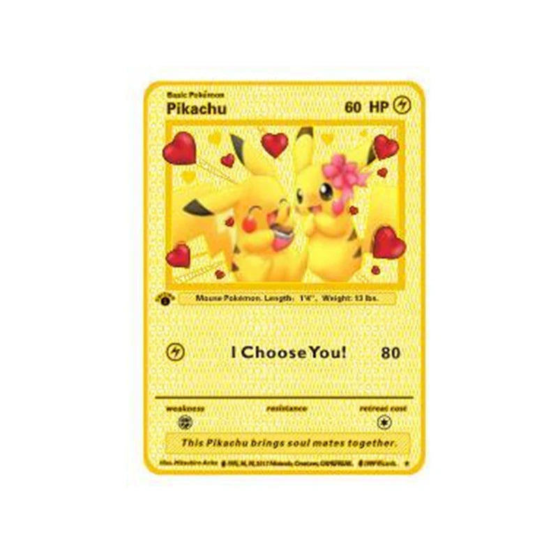Metal Pokemon Cards Letters Golden Charizard Eevee Shiny Iron Pokémon Vmax EX Letters Game Pikachu Christmas Birthday Kids Toys