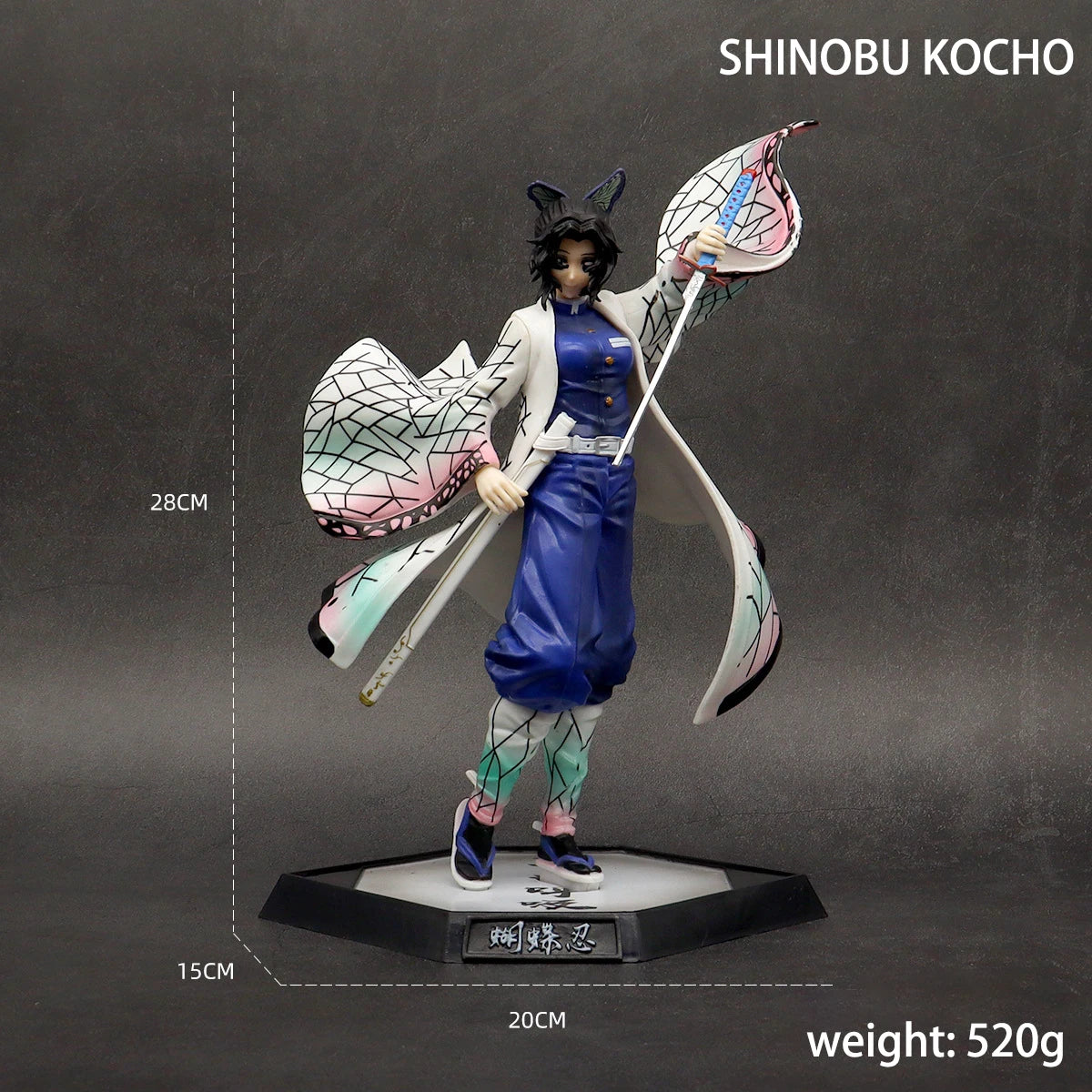 28cm  Demon Slayer Anime Figures DAKI SHINOBU Muzan 12 Style Action Figure Statue Model Doll Collection Toys Gifts