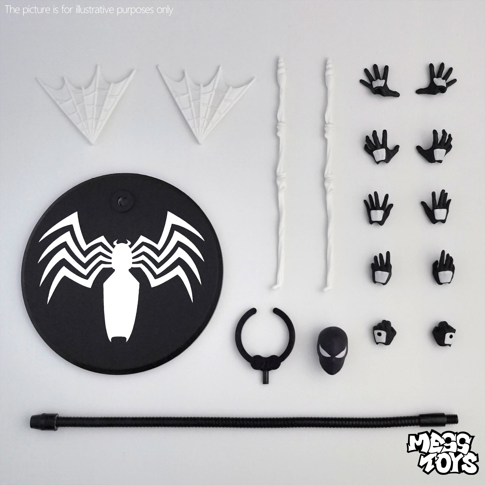 MESS TOYS 16cm The Black Neighbor Symbiotic Spider-Man Black Venom Suit Joint Action Figures Collect Desktop Ornaments Boy Gift