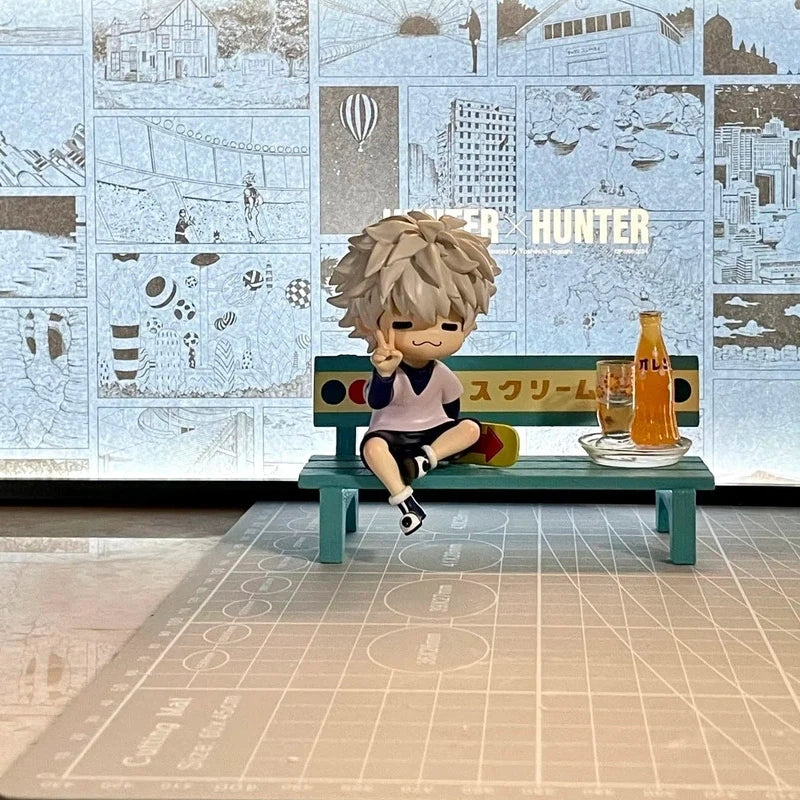 Cute Chibi Killua Zoldyck Hunter x Hunter Cat Style Figure Anime Mini Statue Desktop Ornament Collectible Model Lovely Birthday