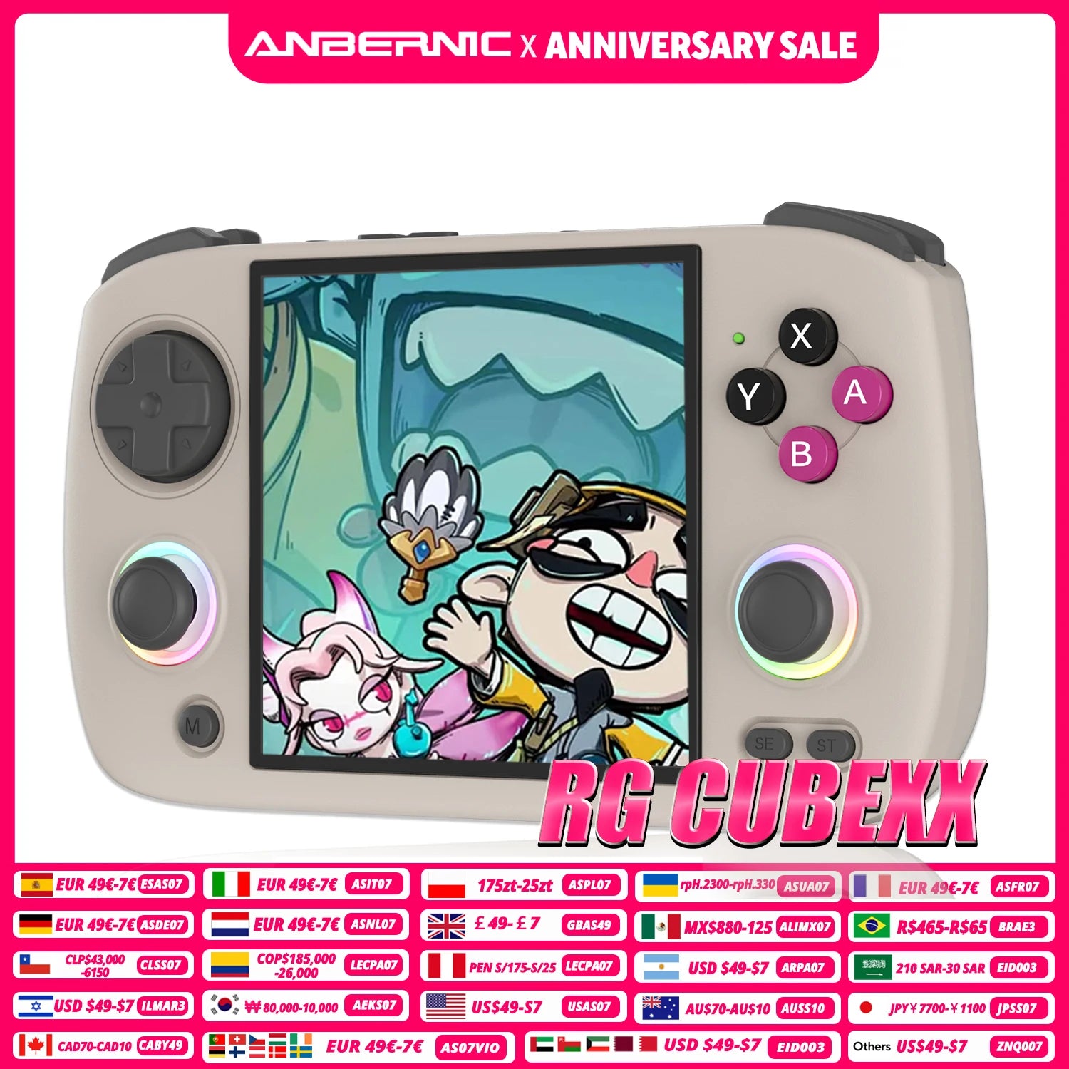 ANBERNIC RG CubeXX Handheld Game Console 3.95 Inch IPS Screen 64 Bit Linux System Supports 5G WiFi Bluetooth and TV HD Output