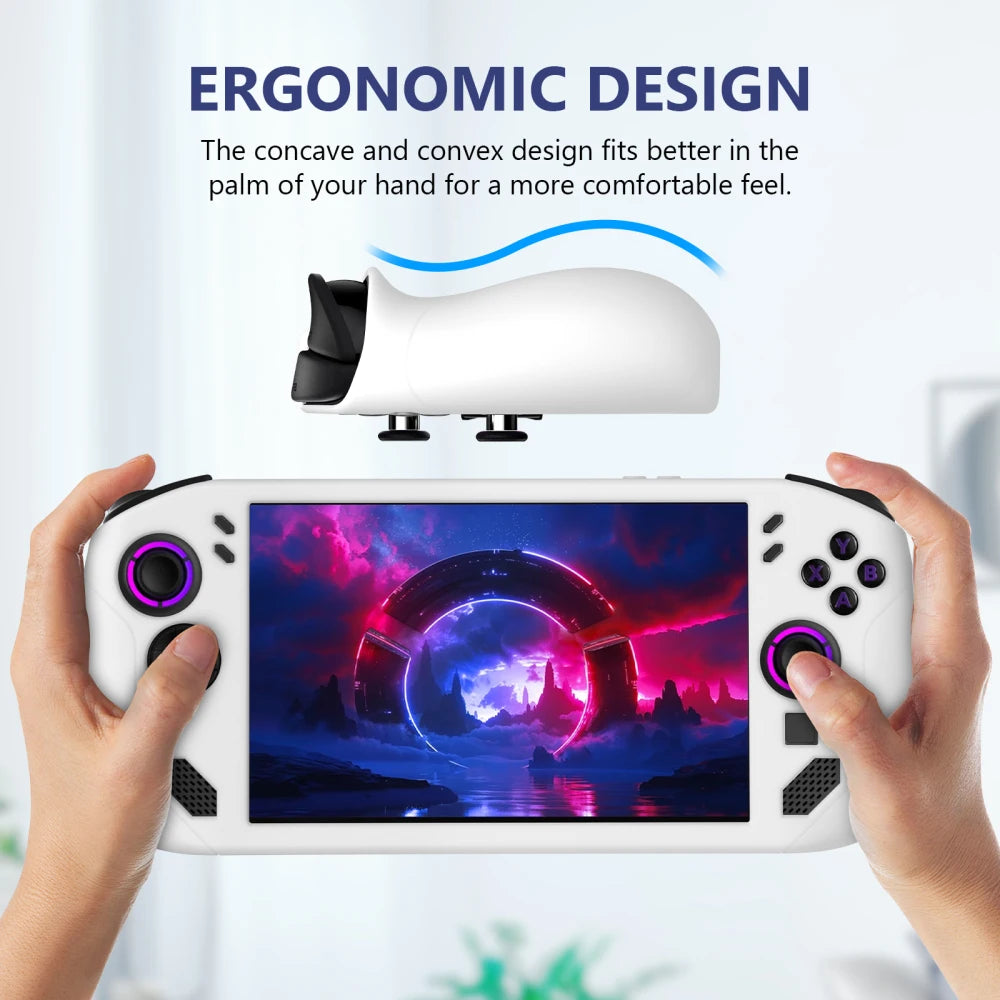 Silicone Case for Legion GO S Game Console Shockproof Anti-Drop Protective Cover Game Accessories Black White Pink