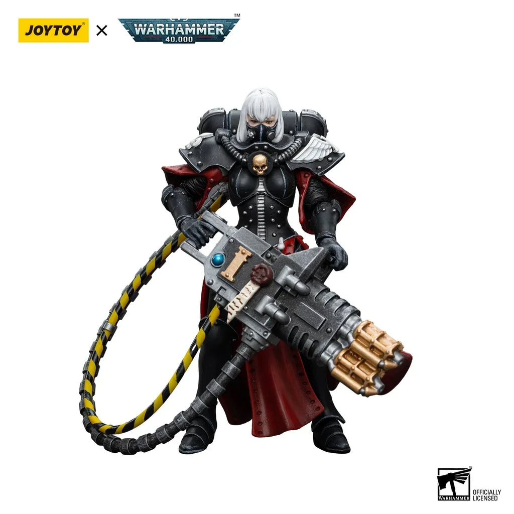 JOYTOY Warhammer 40k 1/18 Action Figures Anime 10.7cm Adepta Sororitas Retributor with Heavy Flamer Collection Model Toys