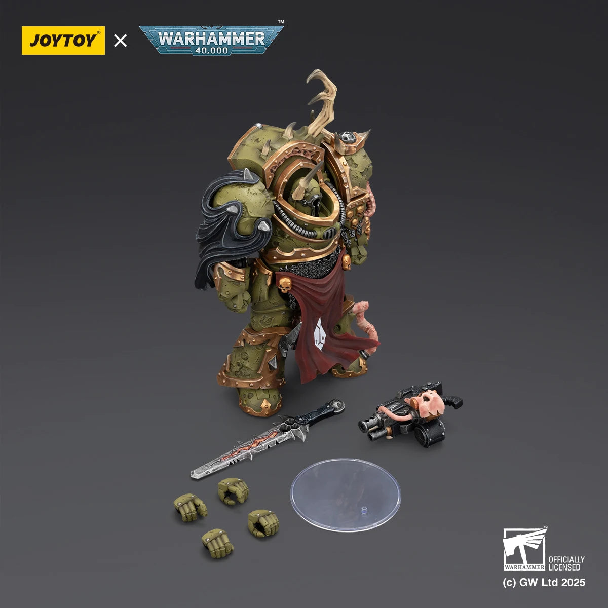 JOYTOY Warhammer40K Action Figure Death Guard Blightlord Terminator Plague Marine Icon Bearer Anime Figurine Joint Movable Model