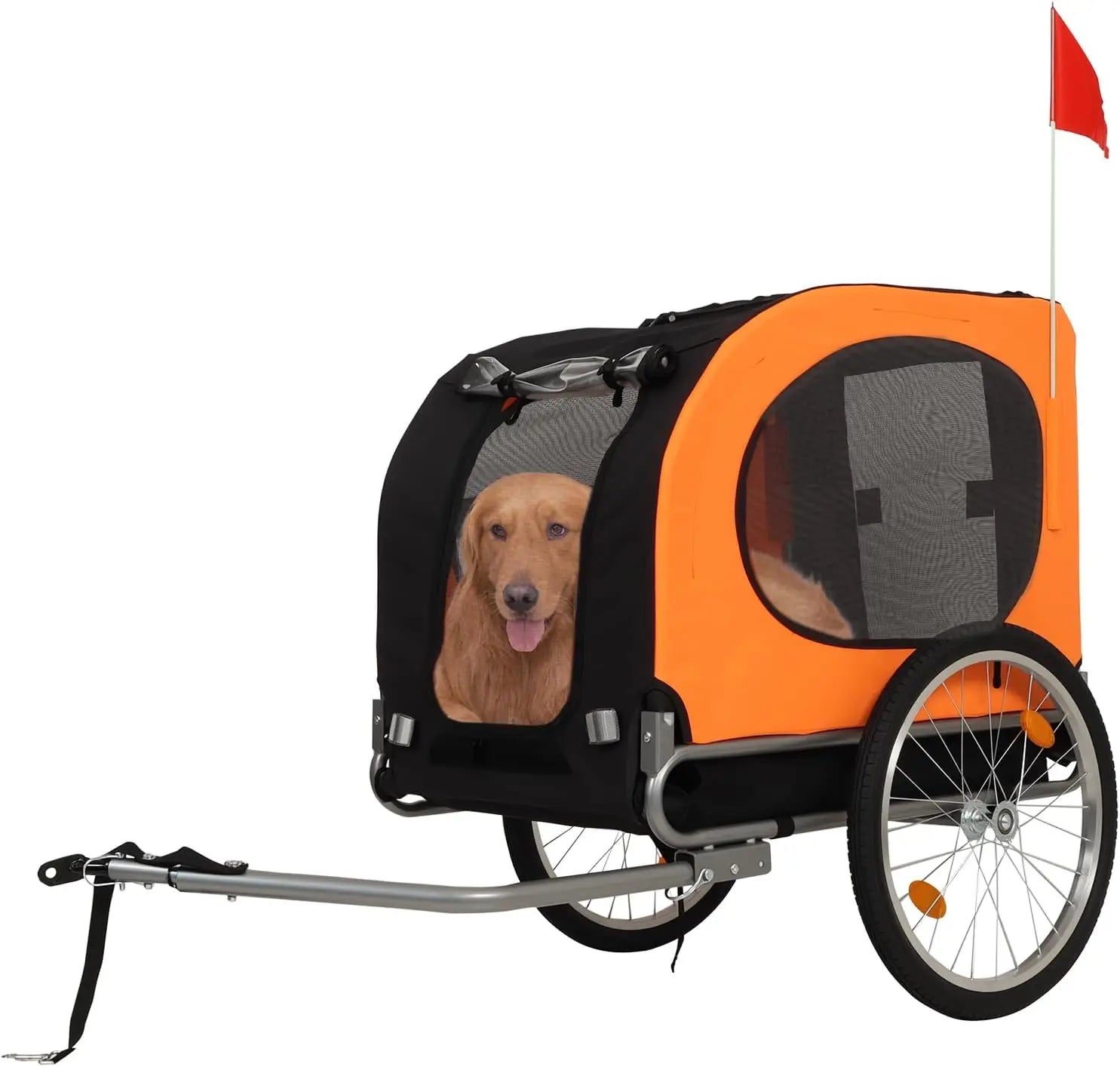 Hundefahrradanhänger, 88LBS Haustierfahrradanhänger, Haustierwagen-Fahrradträger, Einfach zusammenklappbarer Wagenrahmen, Schnellspannrad, Universal-Bi