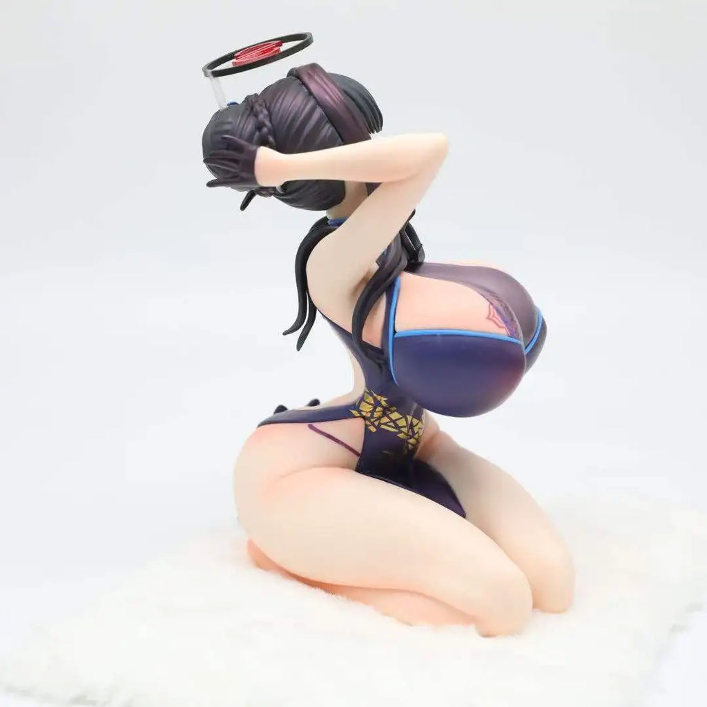 Blue Archive 17cm Tsukatsuki Rio Figure Anime Game Periphery Sexy Cheongsam Beautiful Girl PVC Statue Desktop Model Ornaments