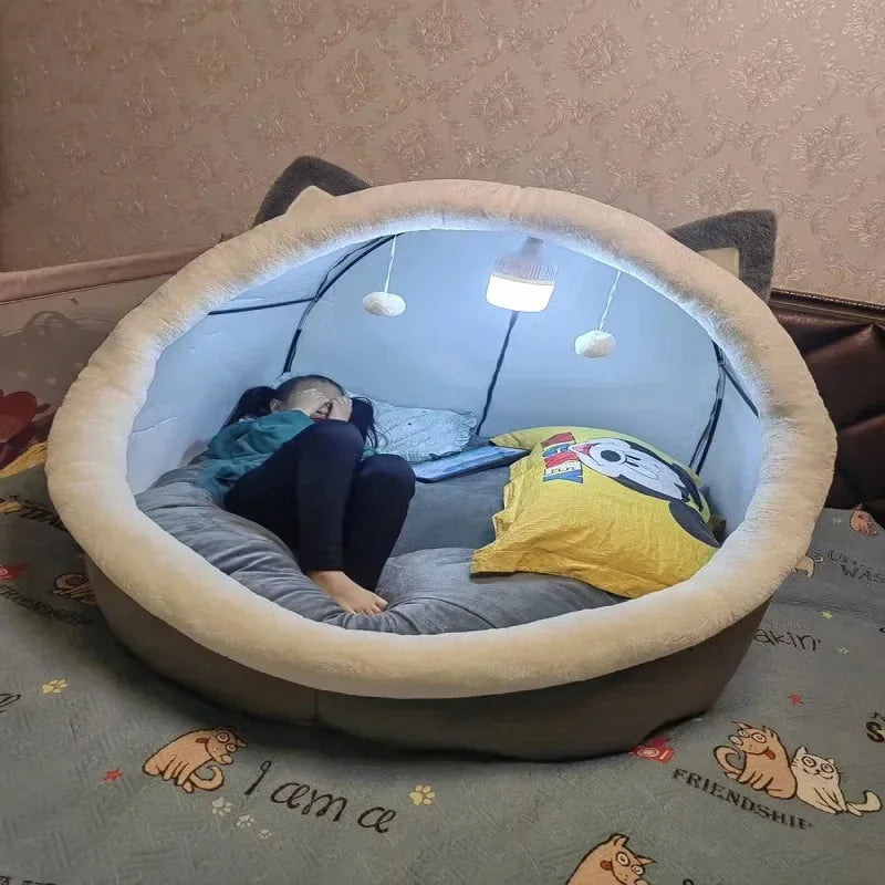 Hot selling-Human cat nest oversized children lazy sofa bed game tent nest birthday gift cartoon plush sleeping bag-high quality