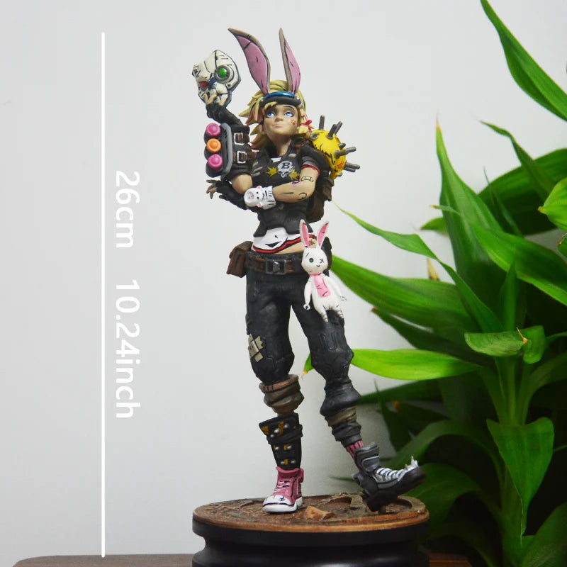 Borderlands Tiny Tina 26cm Action Figure with Bunny Ears & Mask Game Collectible Model Home Desktop Decoration