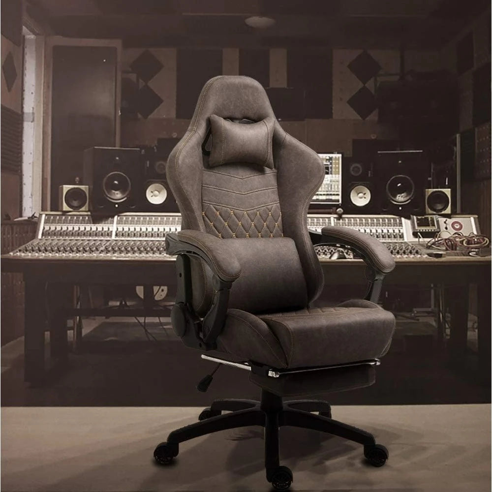 Gaming Chair Big and Tall, Ergonomic Game Chair for Adults with Footrest and Massage Lumbar Support, High Back Computer