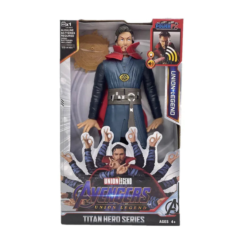 30cm Marvel Avengers Toy Thanos Hulk Spiderman Iron Man Captain America Thor Black Panther With Sound And Light Action Toy