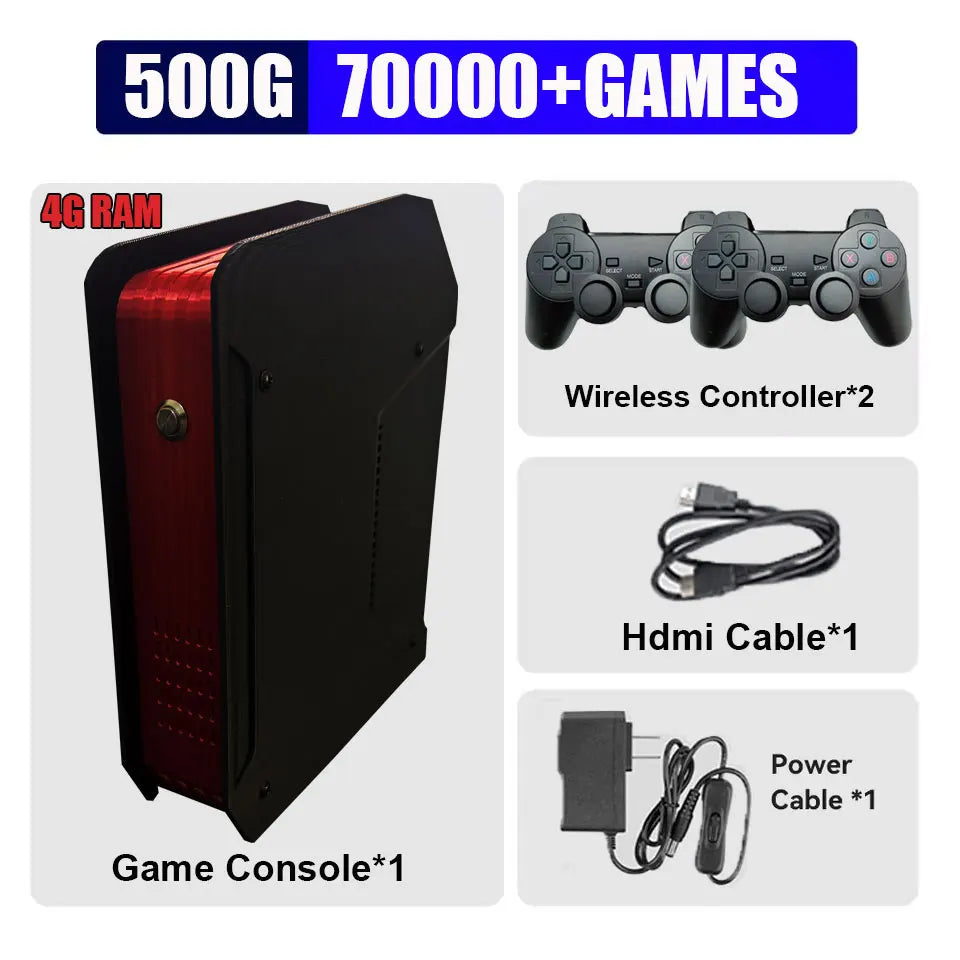 Retro X4 Gaming Console 8G RAM 2T Loaded 70000+ Games for Wii PS2 DC PSP GAMECUBE Plug-and-Play On TV Windows 11 Children's Gift