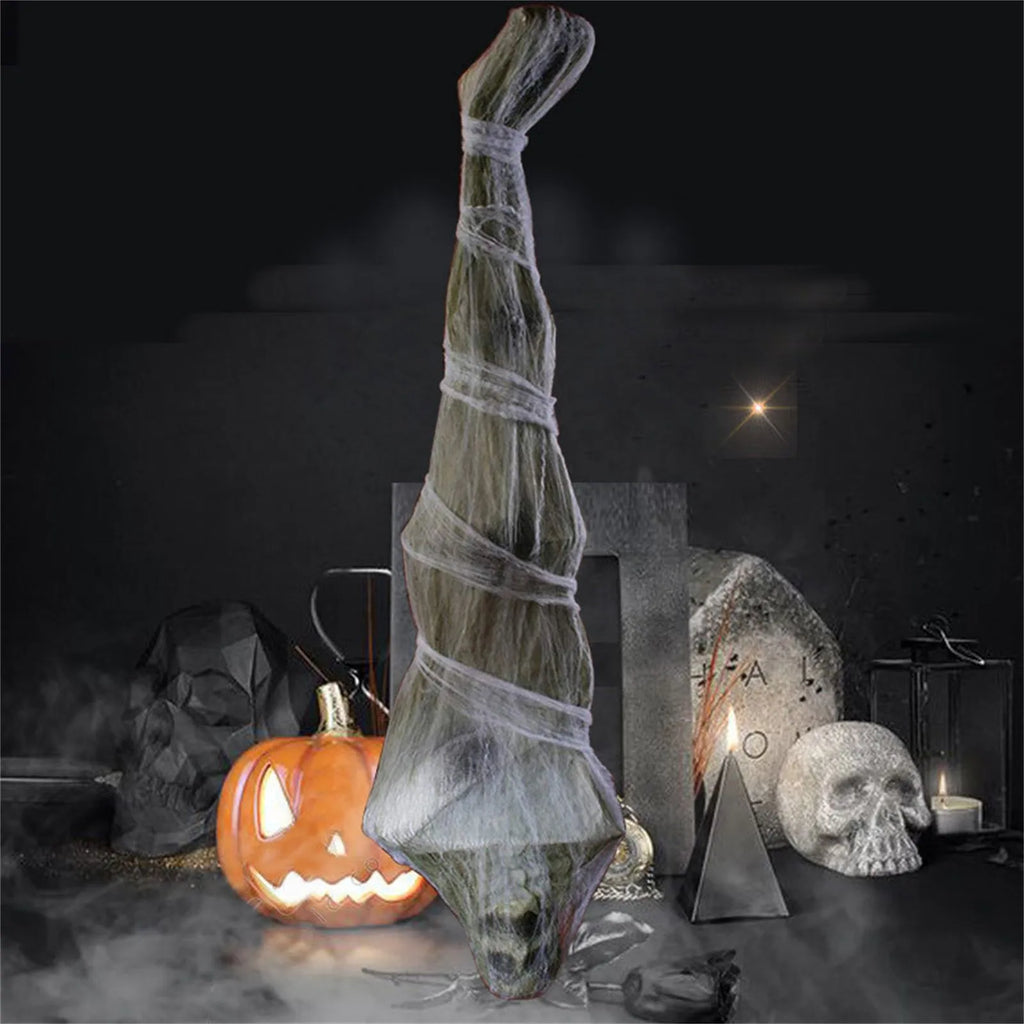 Halloween 72 Zoll Lebensgroße hängende gruselige Kokons Leiche auf den Kopf gestellt Geist gruselige Mumie Dekoration Party Home Ornament Requisiten Neu