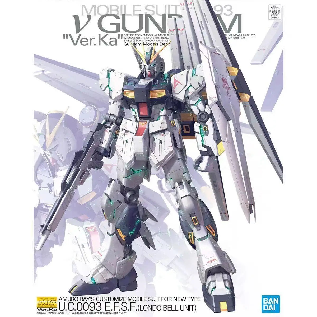 Bandai Original MG 1/100 RX93 V Gundam Ver Ka Full Action Assembly Model Figure Anime Robot Toy Gift