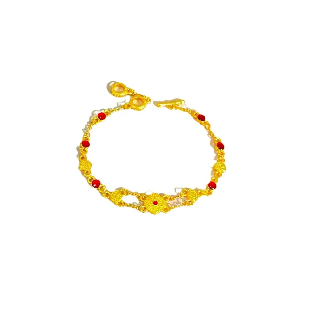 Gold shop 9999 24K real gold jewellery pattern bracelet for women Chinese style Forbidden City series hand decoration