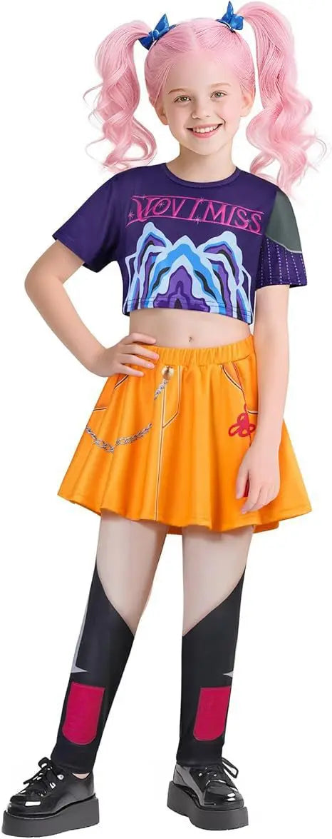 Anime Kpop Demon Hunter Cosplay Rumi Zoey Mira Cosplay Ganzanzug Kinder Mädchen Stil Kinder Bühnenkleidung Halloween