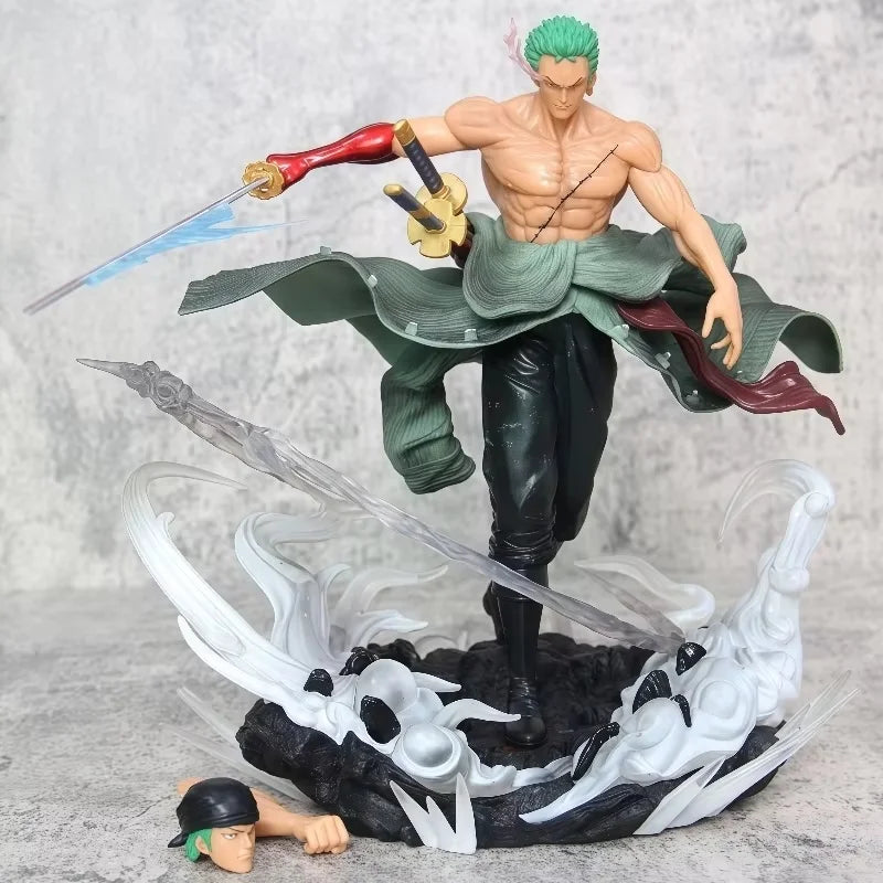 One Piece Gk Anime Battle Roronoa Zoro Stehende Haltung Statue Modell Spielzeugpuppe PVC-Sammlung Schreibtischdekoration Geschenk