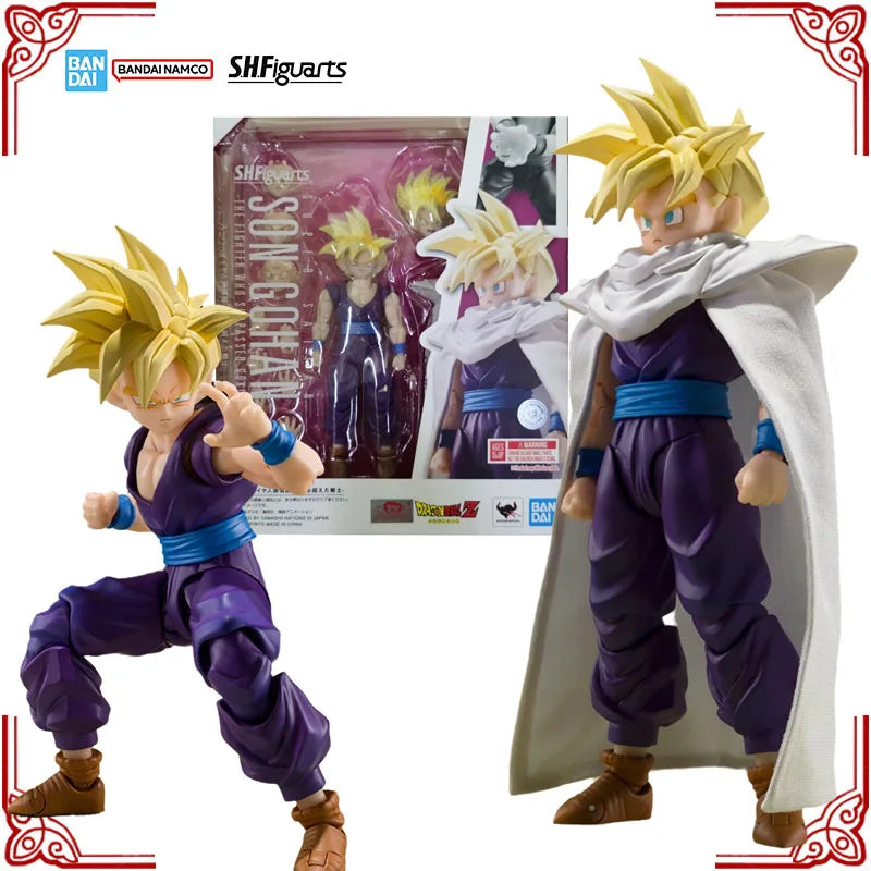Genuine Bandai Dragon Ball Z Model Kit SHF Son Gohan The Warrior Who Surpasses Goku Anime Action Figure Collection Model Toys