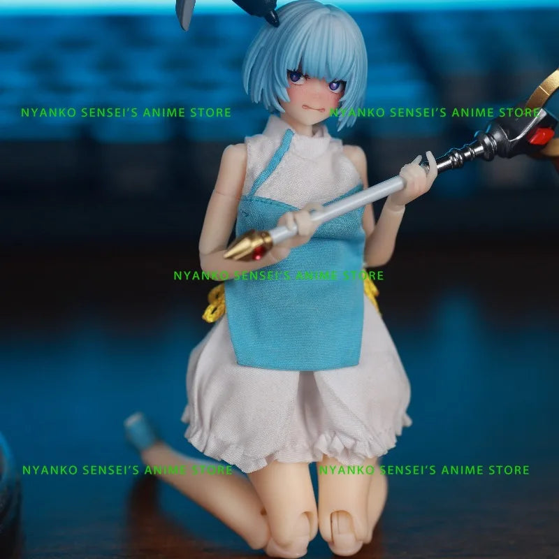 In Stock Sea Cow Industry 1/12 Scale 15cm MI-01 Desktop Battle Chronicles Inanna Blue Hair Action Figure Anime Model Collectible