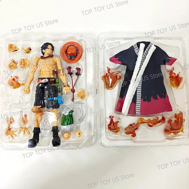 SHF One Piece Portgas D Ace Fire Fist Ace PVC Movable Action Figure Collection Decoration Model Toys Gift 17cm