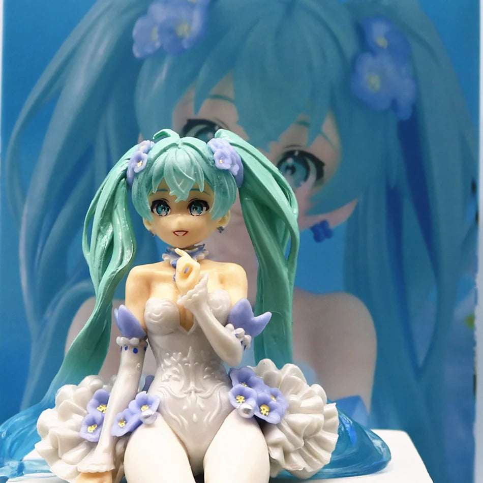 Hatsune Miku Desktop Cute Action Figure 11cm Neko T-Shirt Ver. Anime Figurine Kawaii Girl Model Toy Gift