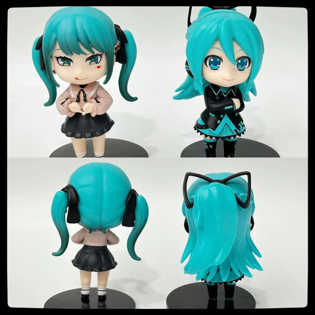 hatsune miku Q version figure cute anime girl model MIKU doll toy desktop gashapon ornament anime peripheral birthday gift 6pcs