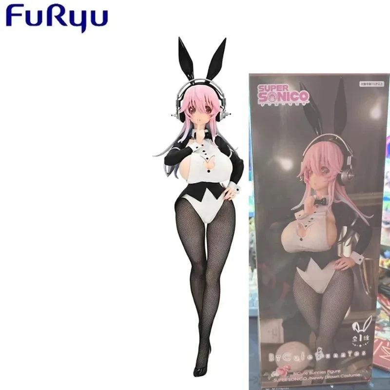 In Stock FuRyu Original Genuine 30cm Super Sonico for Girl PVC Anime Collectible Cute Model Doll ToysChristmas Gifts