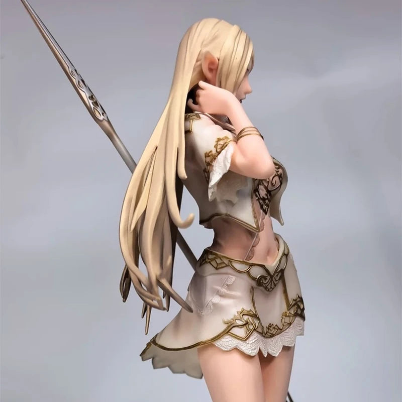 New 24cm 1/7 Anime Figure White Elf/Drow Girl Mage Pvc Action Figures Collection Model Desktop Decoration Trendy Toys In Stock