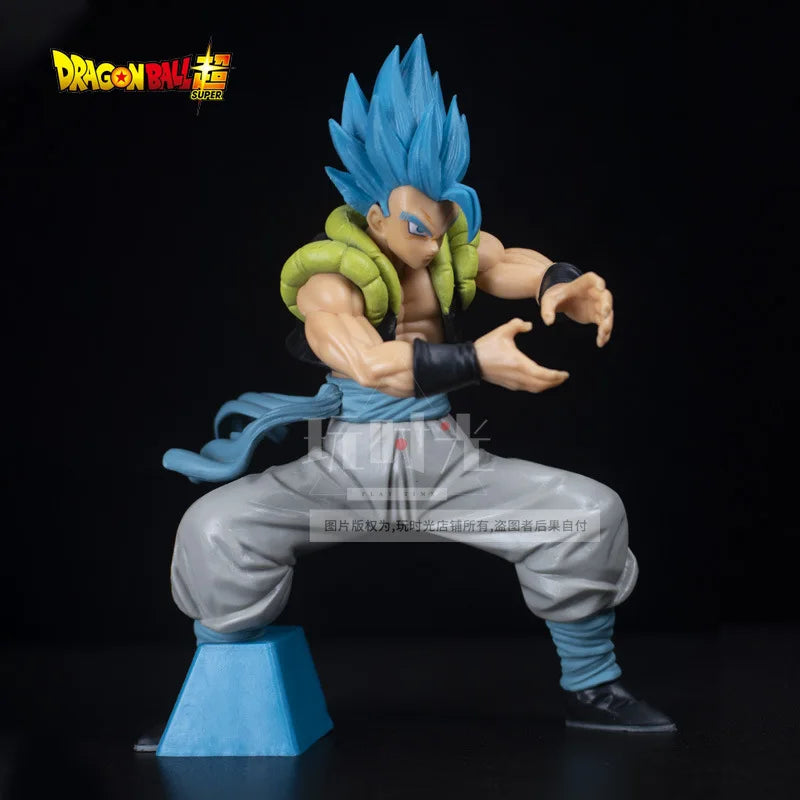 18CM Dragon Ball Z Super Saiyan Blue Gogeta Figure Toys Anime DBZ PVC Figurines Collection Model Desktop Decoraction Gifts Kids