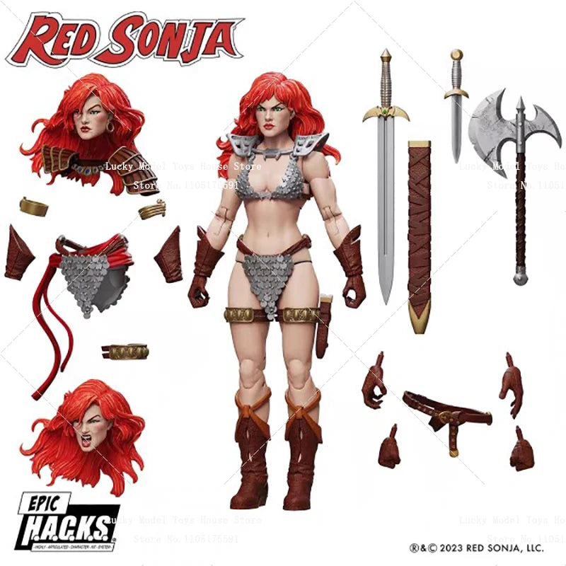 1/12 Scale Collectible Red Hair Sonja Action Figure Movable Joint Body Design 6inch BOSS Fight Studio Female Soldier Doll