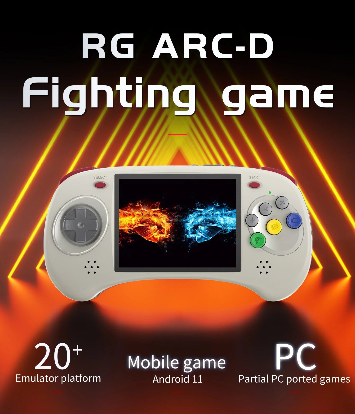 RG ARC Android Linux OS 4.0 Inch Touch Screen Retro Handheld Mobile Game Console Emulator Gaming Consola