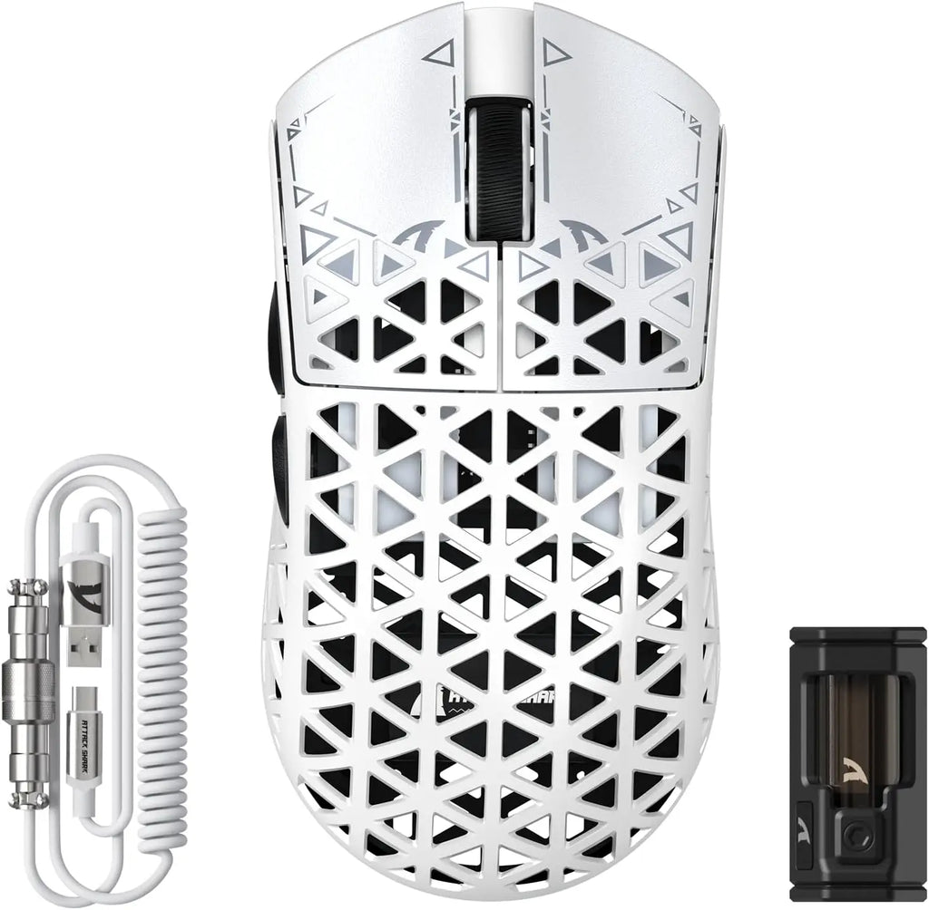 ATTACK SHARK R5 Ultra 39g Carbon Fiber 8000Hz Wireless Gaming Mouse, 42000DPI, PAW3950MAX Sensor, Nordic 52840 Chip, Tri-Mode