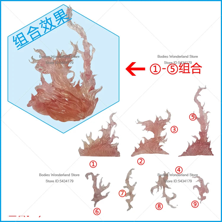 In Stock 1/12 Scale Burning Flame Effects Ground Fissure Model Modeling Scene For 6inch DIY Anime Action Figure Doll Body