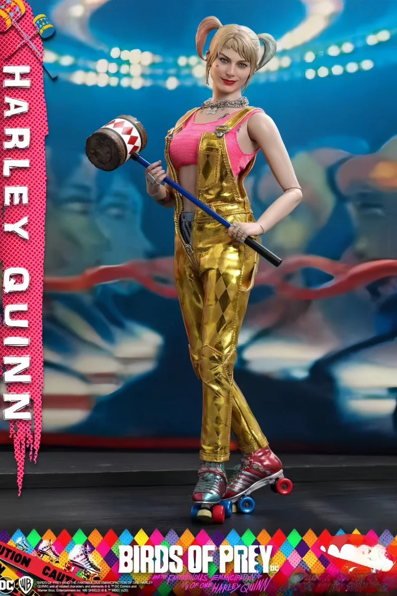 Original Hot Toys 1/6 Harley Quinn Action Figure Birds Of Prey Ht Mms565 Anime Figure The Clown'S Girl Model Toy Collection Gift