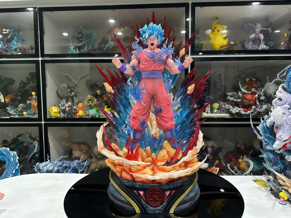 Dragon Ball Super Saiyan Blue Kaioken Goku Large 45cm Statue - Anime Collectible Model, Super Saiyan God SSB Action Figure
