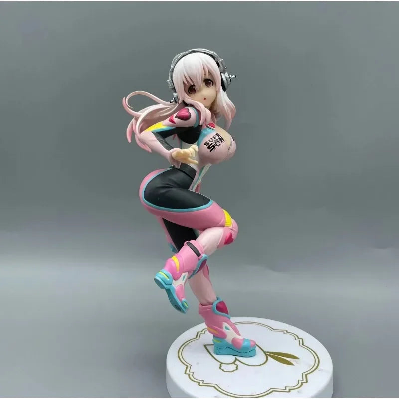 In Stock Original Genuine 19cm Super Sonico Anime Action Collectible Model Doll Toys for Christmas Gifts