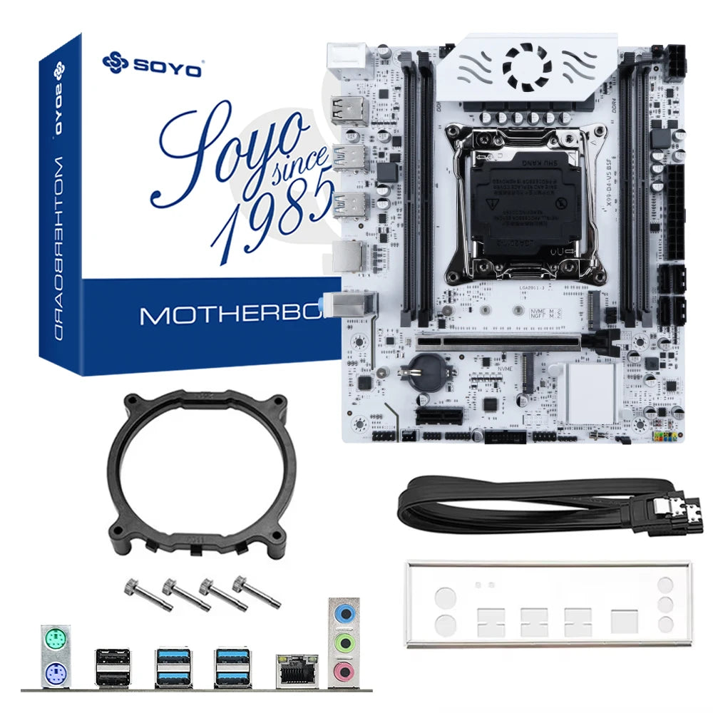 SOYO X99 Motherboard Set With LGA2011-3 Xeon E5 2650 V4 CPU DDR4 16GB (2*8GB) 2133MHZ RAM Memory NVME M.2 SATA C612 Chipset
