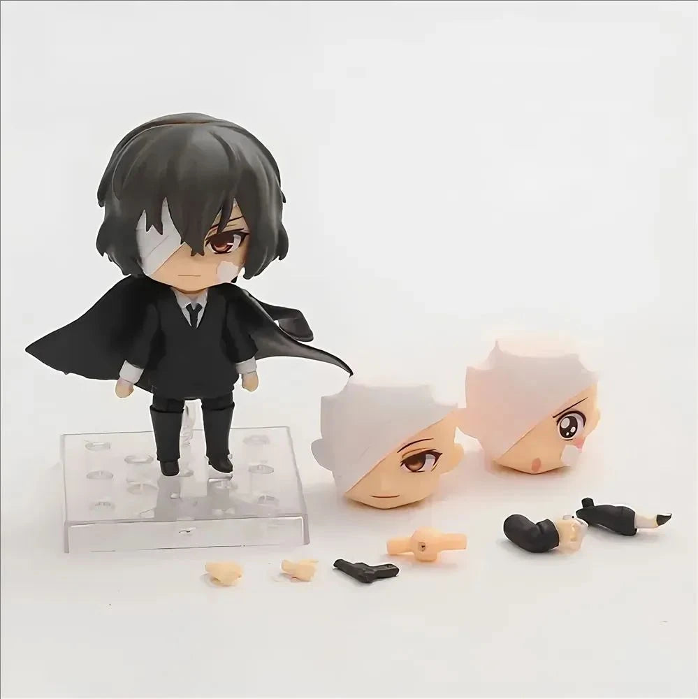 10CM Bungo Stray 1191 Ryunosuke Akutagawa 676 Nakahara Chuya 657 Dazai Osamu PVC Action Figure Toy Anime Q Figurine Model Doll