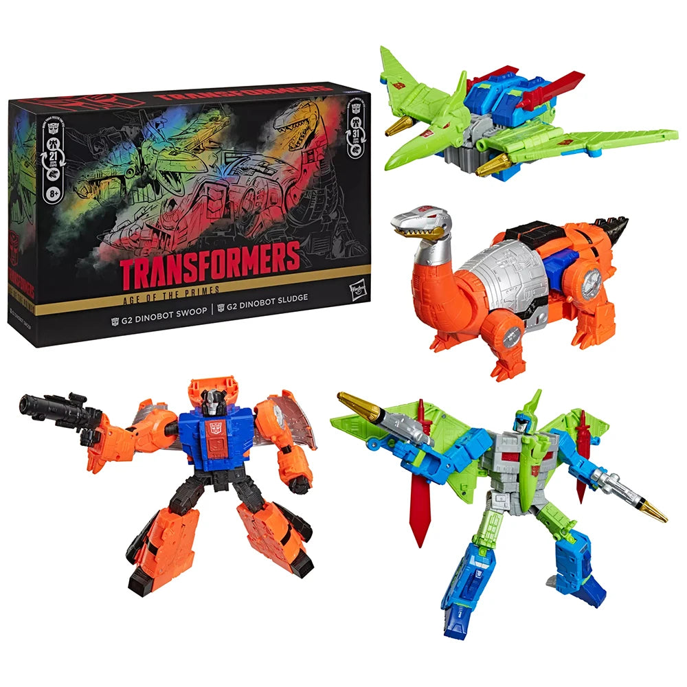 In-Stock Hasbro Transformers Age of the Primes Swoop and Sludge (G2 Universe) 2-Pack-Set 21.5cm Action Anime Figure Toys