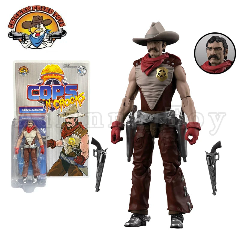 Chicken Fried Toys 1/18 3.75inch Action Figure Dime Novel Legends Marshal Sundown Collection For Gift