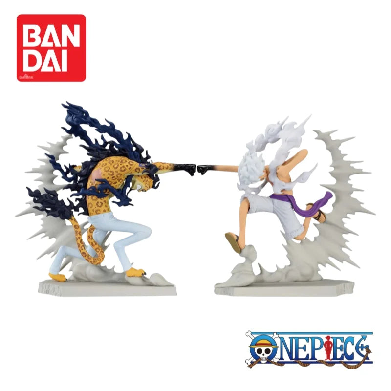 В наличност Оригинална фигурка Bandai Banpresto One Piece Monkey D Luffy и Rob Lucci, 100% оригинална екшън фигурка, аниме стоки