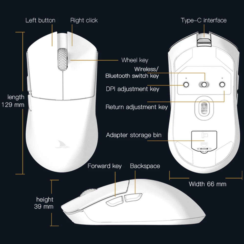 Motospeed Darmoshark M3 Bluetooth Wireless Gaming Maus 26000DPI PAM3395 Optischer Sensor Computer Büro Maus TTC Für Laptop PC